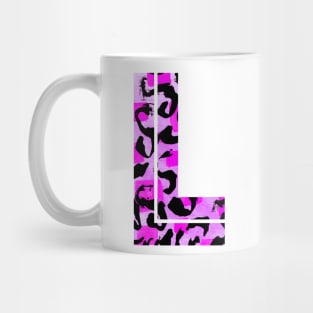 Letter L Watercolour Leopard Print Alphabet Mug